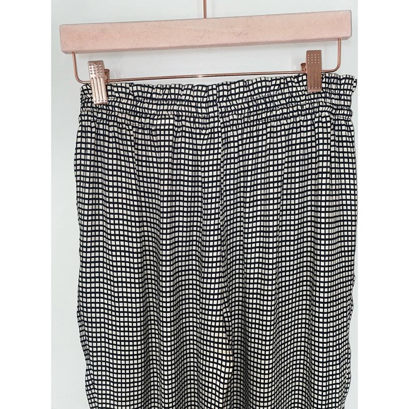 Zara pullover drawstring dressy palazzo pants small black & white wide leg 0054 - Picture 10 of 12